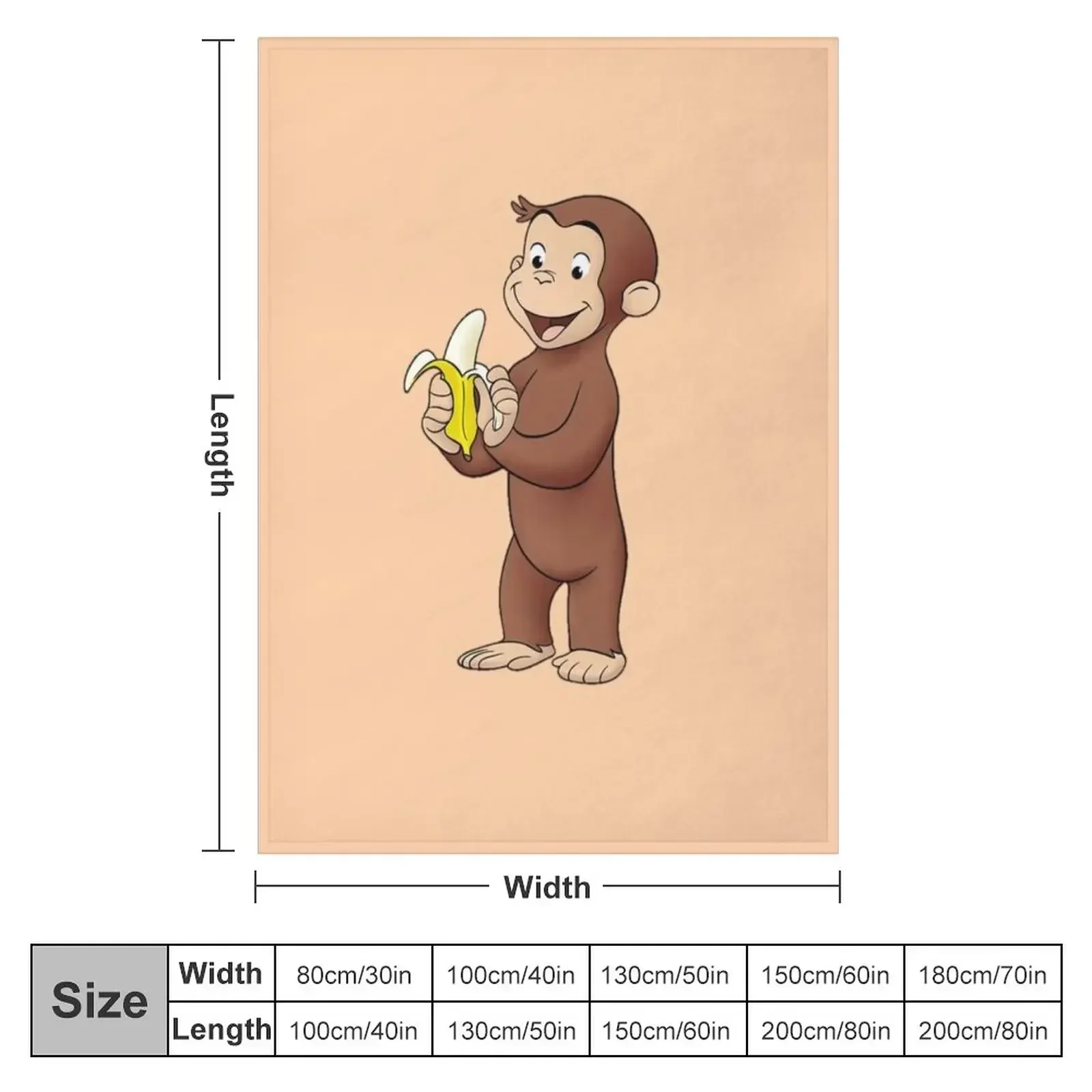 funny and cute curious george monky Throw Blanket Luxury Flannels Blankets