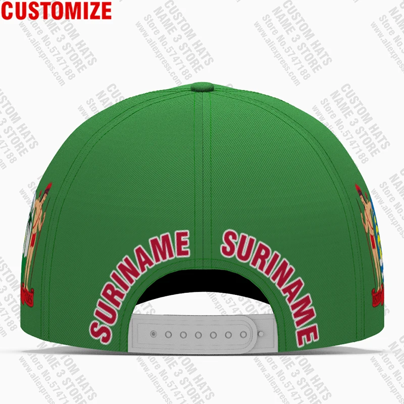 Suriname Baseball Caps Freies Nach Maß Name Anzahl Team Logo Sr Hut Sur Land Reise Dutch Nation Sranan Flagge Sarnam kopfbedeckungen