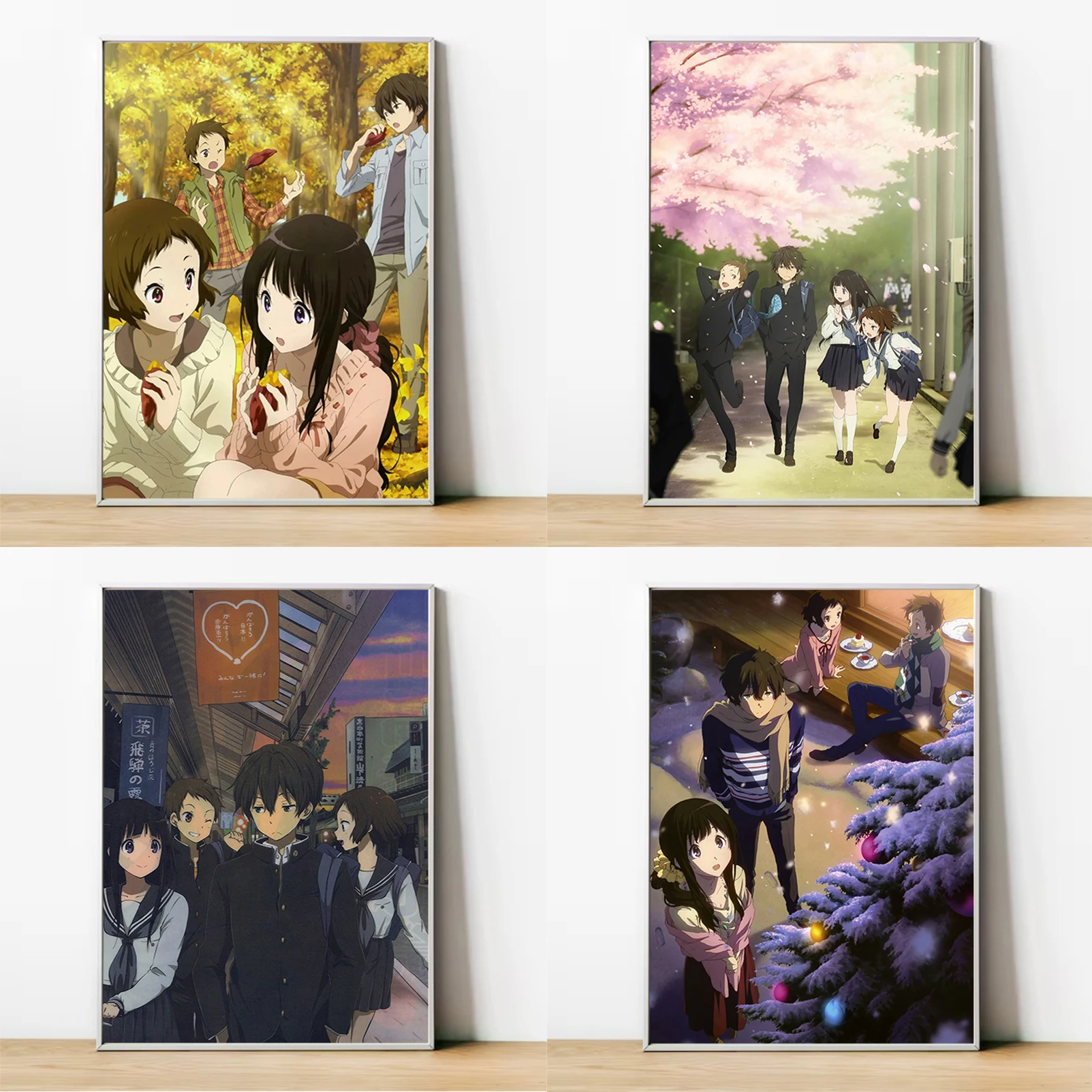 

Hyouka Anime Poster Decoration Home Decorations Posters for Wall Decor Art Painting on Canvas Decorative Paintings Print Bedroom