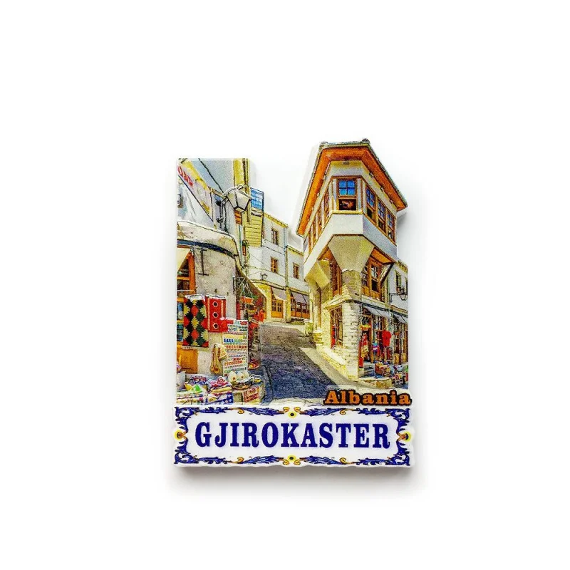 

Albania Girokastra Street Scene 3D Magnetic Sticker Travel Souvenir Creative Home Decoration Fridge Magnet