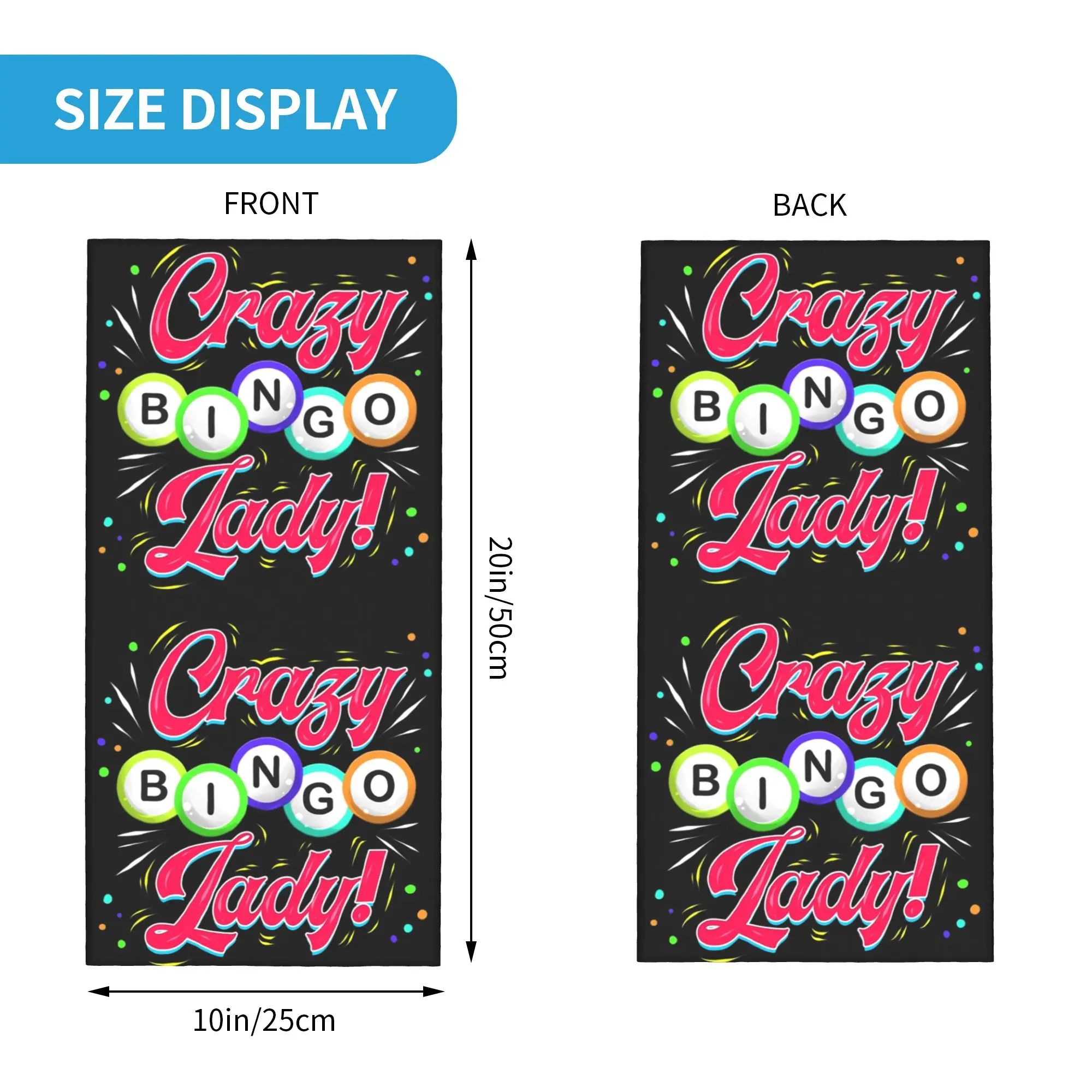 Lucky Game Crazy Bingo Lady Gambling Player Winter Headband Neck Warmer Men Women Hiking Camping Tube Scarf  Face Bandana Gaiter