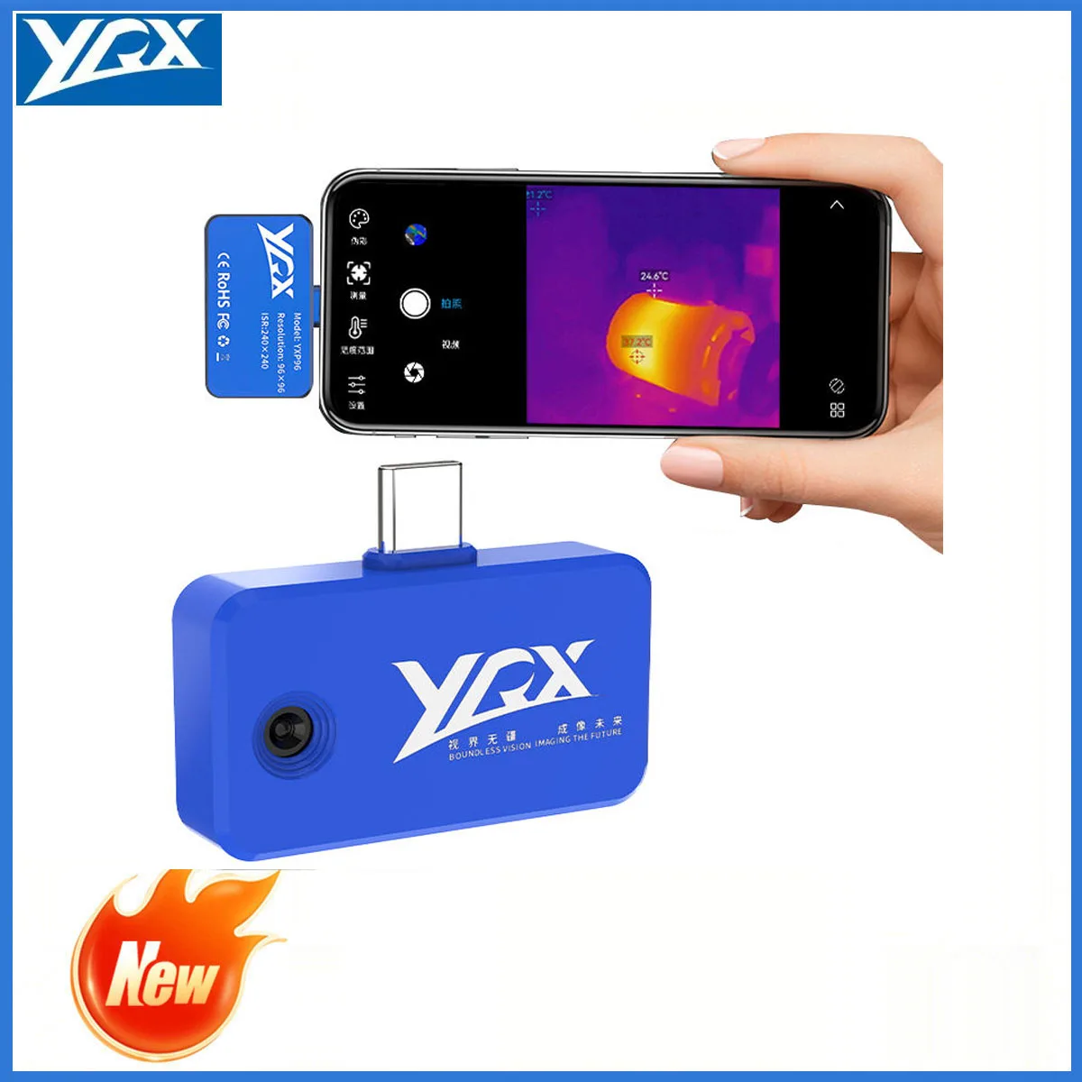 Nf 521 Thermal Imaging Camera - YXP96 Android USB-C Smartphone Thermische Beeldvormingscamera