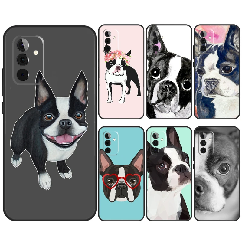 Boston Terrier Dog Case For Samsung Galaxy A55 A35 A25 A15 A51 A71 A12 A32 A52 A13 A33 A53 A54 A34 A14 Cover