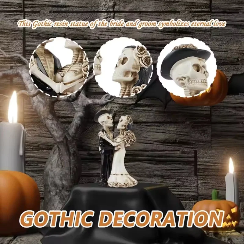 Gothic 3D Halloween Skeleton Resin Ornament Creativity Set Desk Decor Gift Decoration horror Decorations Home Office Ornaments