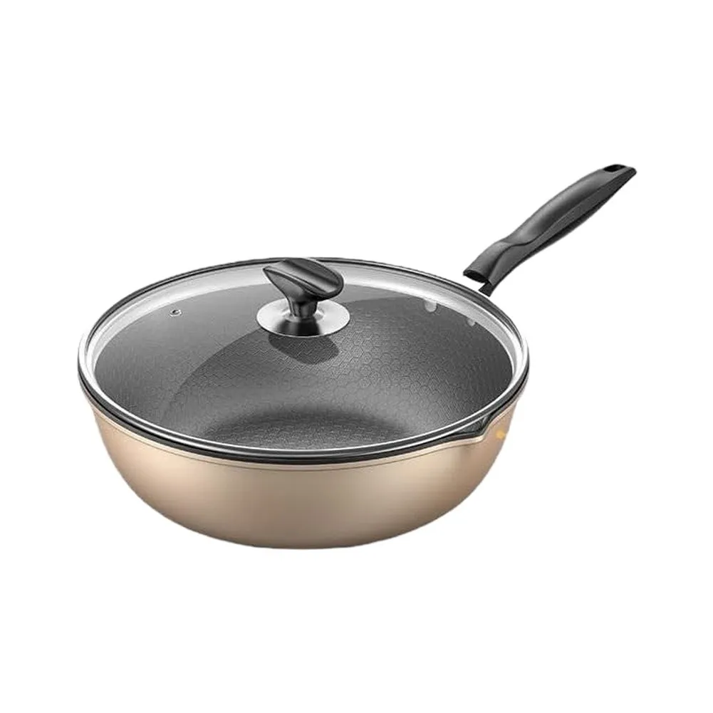 for Flat Base Cast Iron Stir Fry Pan with Heat Insulated Handle Meets Requirements of Modern Household Cooking Environments