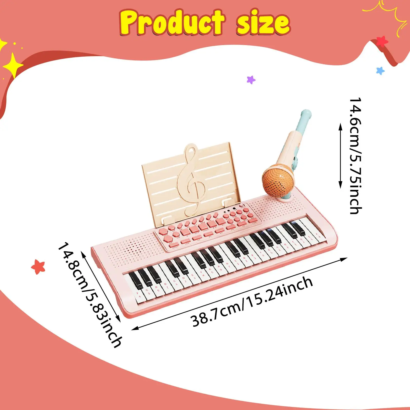 أطفال البيانو لوحة المفاتيح تعلم آلة الموسيقى لعبة موسيقية تعليمية للفتيات الفتيان هدية لوحة المفاتيح الإلكترونية بيانو صغير 37 مفاتيح