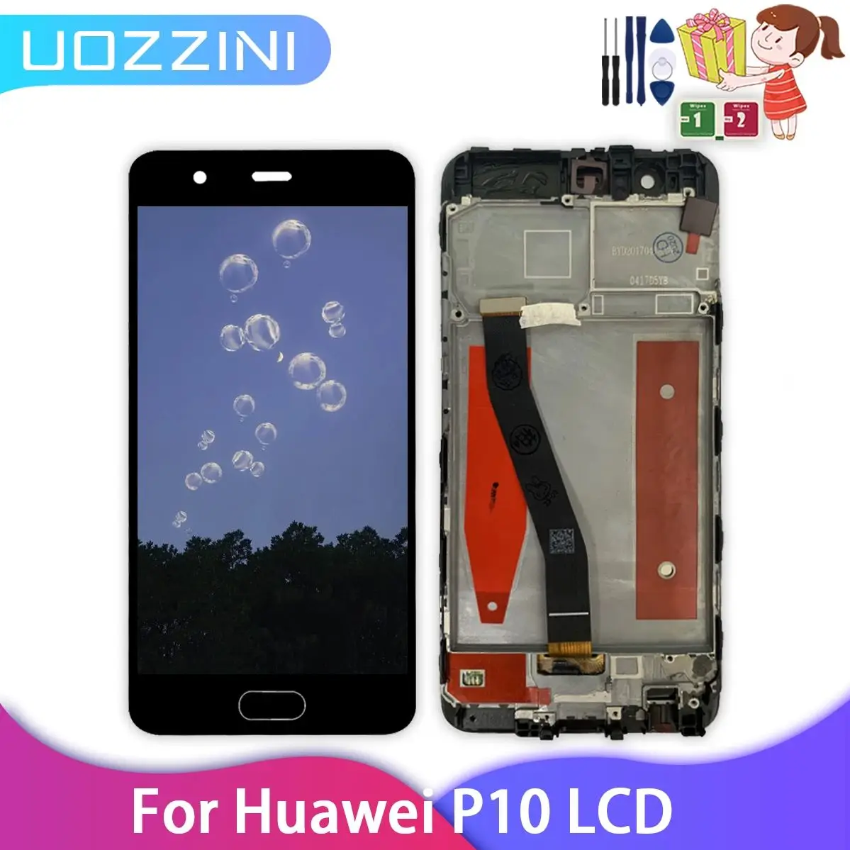 LCD For Huawei P10 Display Touch Screen Digitizer Assembly With/No Frame For VTR-L09 VTR-L10 VTR-L29 100% Tested