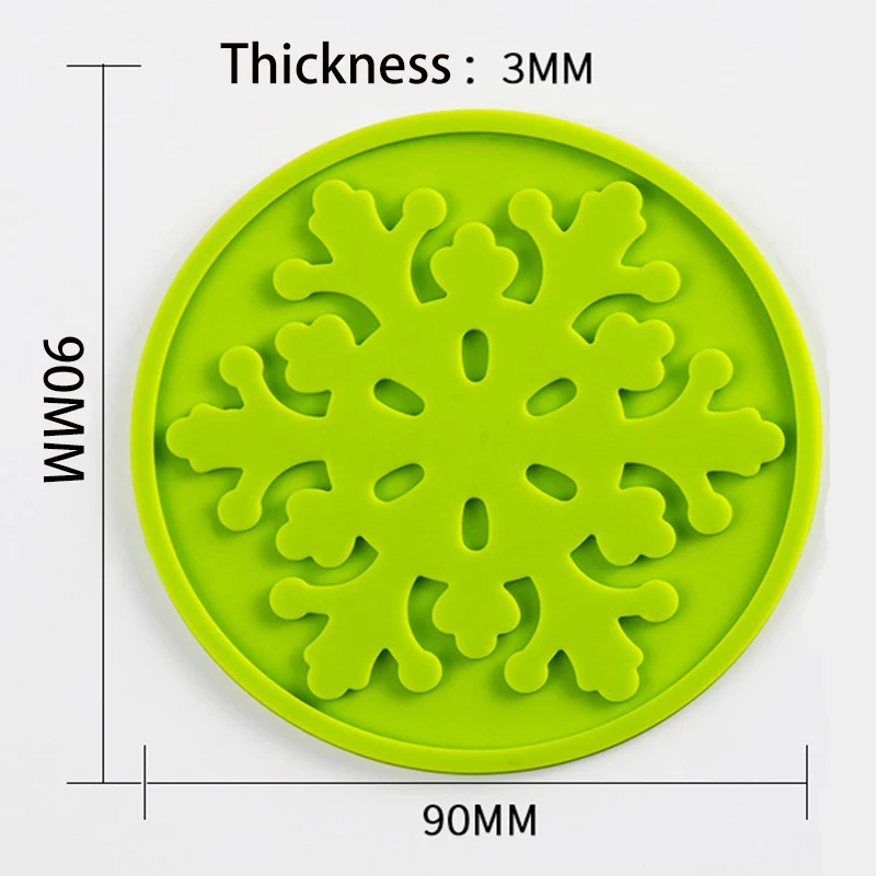 9CM Non-slip Silicone Drinking Coaster Set Holder Snowflake Cup Mat Pad Table Placemats Nonslip Coffee Glass Kitchen Accessories