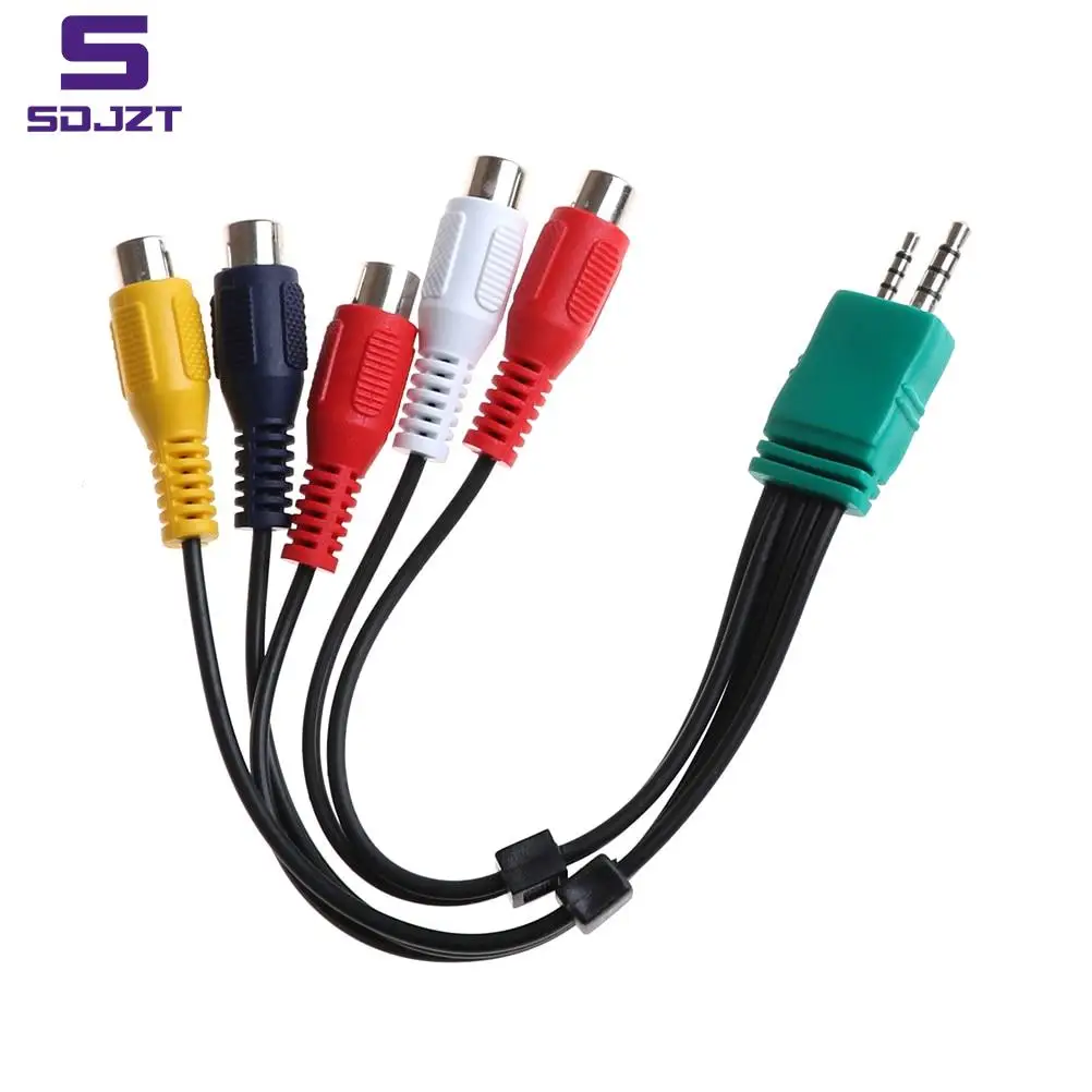 1pc 20cm 3.5mm + 2.5mm to 5RCA Audio Video AV Component Adapter Cable For Samsung LED LCD TV BN3901154W BN39-01154W