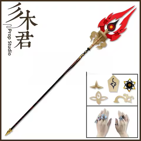 Genin Impact Hu Tao Cosplay Prop Ring Accory Stf Weapon Ring Jewelry Chest Bae Sve Decor Belt Decor