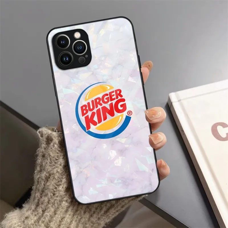 Burger King Logo Phone Case Tempered Glass For IPhone 13 14 12 11 Pro XS Max Plus Mini X XR 8 7 6s SE2020 Cover