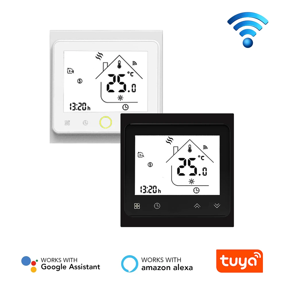 BHT-002 Series WIFI Thermostat for Water heating Electric heating Gas boiler LCD Touch screen Temperature controller with Alexa