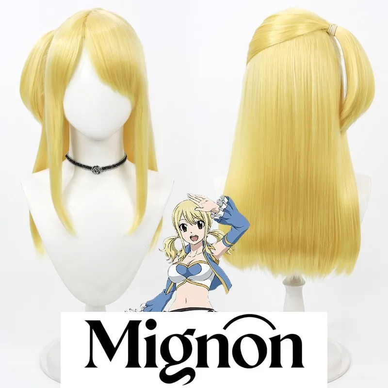 

Миньон Fairy Tail Люси парик для косплея основной персонаж Люси желтый стиль с кожей головы