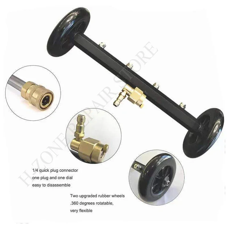 5,000 PSI Automotive Chassis High-Pressure Washer, 16-Inch Electric Car Wash, Locomotive Undercarriage Water Broom