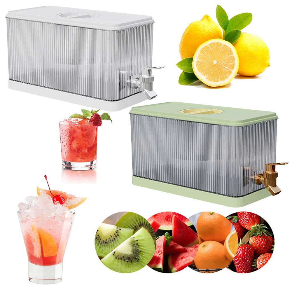 

1.2 Gallon Cold Water Pitcher with Spigot Refrigerator Iced Juice Lemonade Dispenser with Lid for Parties and Daily Use