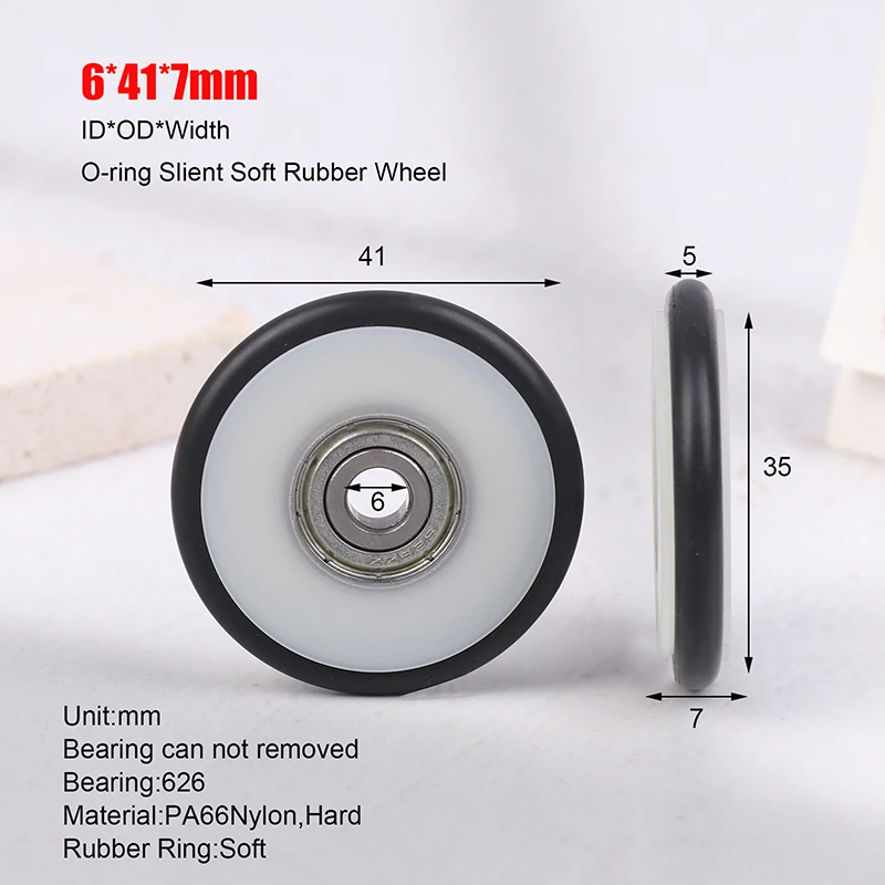 6*41*7mm Buna-N Rubber O Rubber Ring 626 Bearing Moving Pulley Rubber Roller Mute Elasticity Roller Pulley