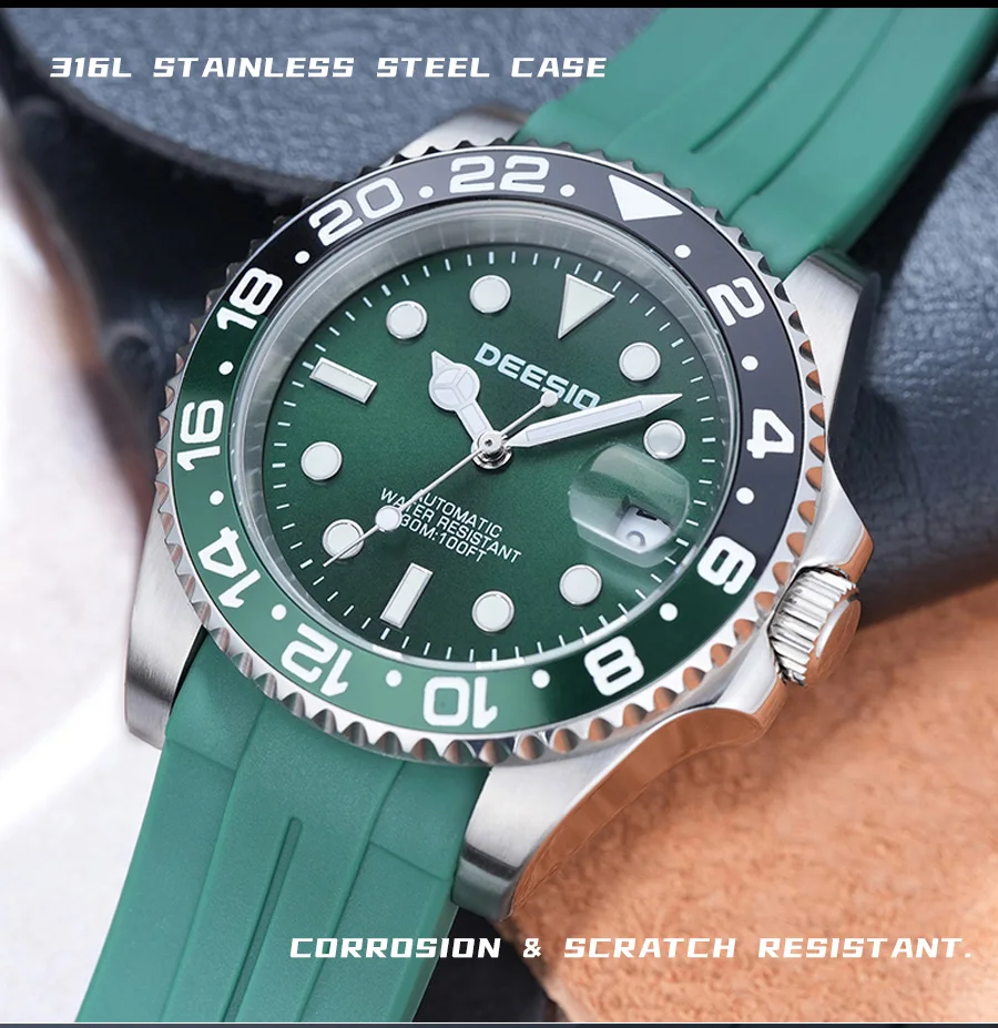 Deesio Automatische Mechanische Uhr für Herren 41mm 316L Edelstahl Uhr Leuchtende Zeiger 30M Wasserdicht Kostenloser Versand – Detail 18
