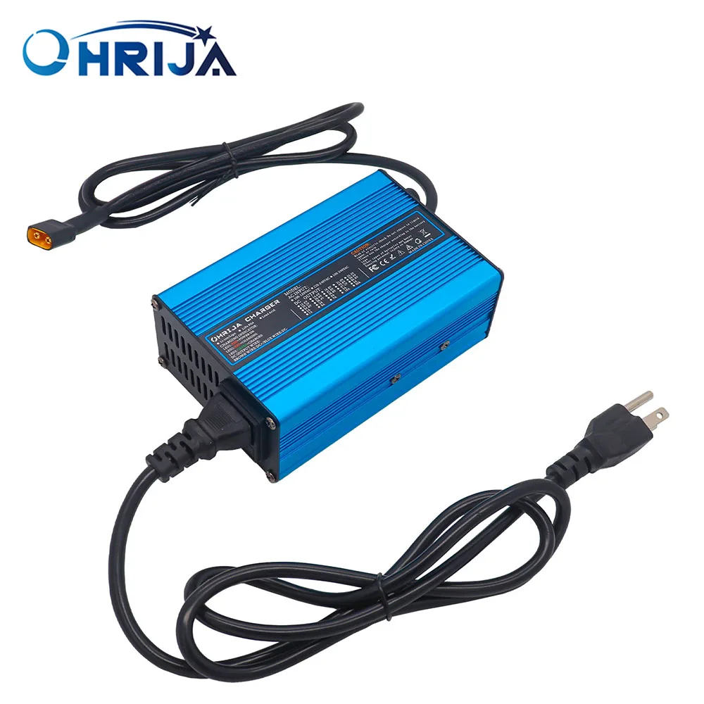 OHRIJA 71.4V 4A Charger Smart Aluminum Case Is Suitable For 17S 62.9V Outdoor Lithium Ion Battery Balance Car Safe And Stable