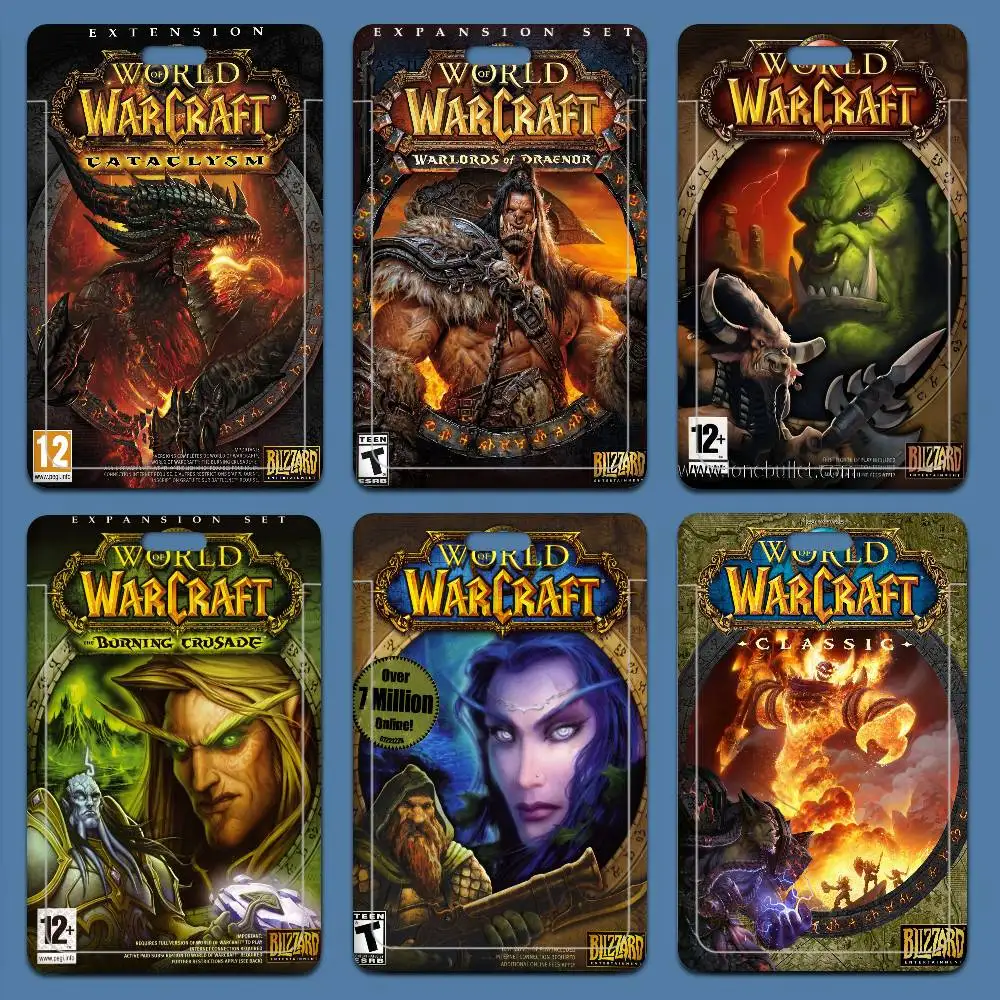 

W-World of W-Warcraft Game 1 Pcs Sliding ID Badge Holder with Clear Window ID Card Protector for Office School Staff Student