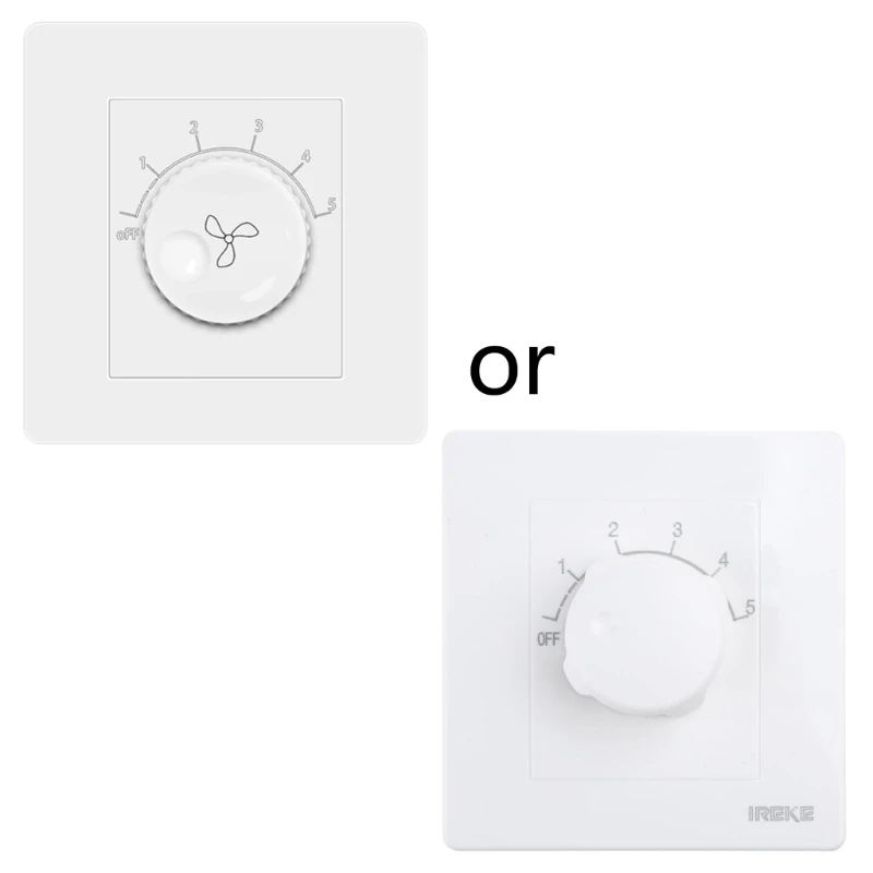 أداة ضبط سرعة التحكم في الحائط ذات السرعة المتغيرة لمروحة السقف الكبيرة، التحكم في مقبض القرص، تركيب بسيط بدون دروبشيبينغ