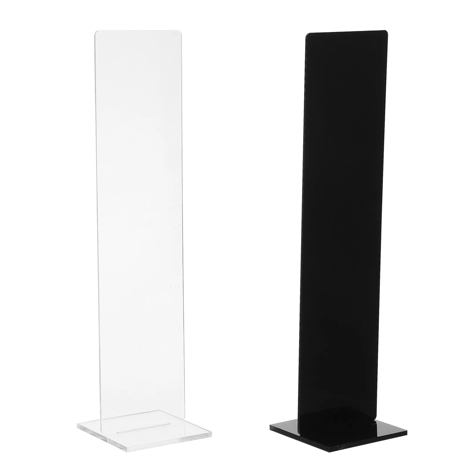 Acrylic Desk Memo Holder 2pcs Clear Note Stand for To-Do Lists, Reminders & Cards – Desktop Organizer