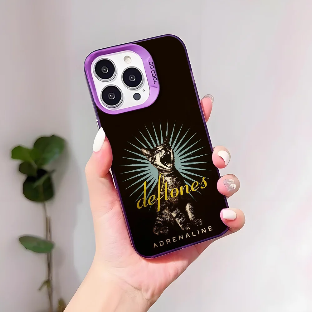 D-Deftones Band Phone Case For IPhone 17 16 15 14 13 12 11 Pro Max Plus Mini IMD Color Silver Shell
