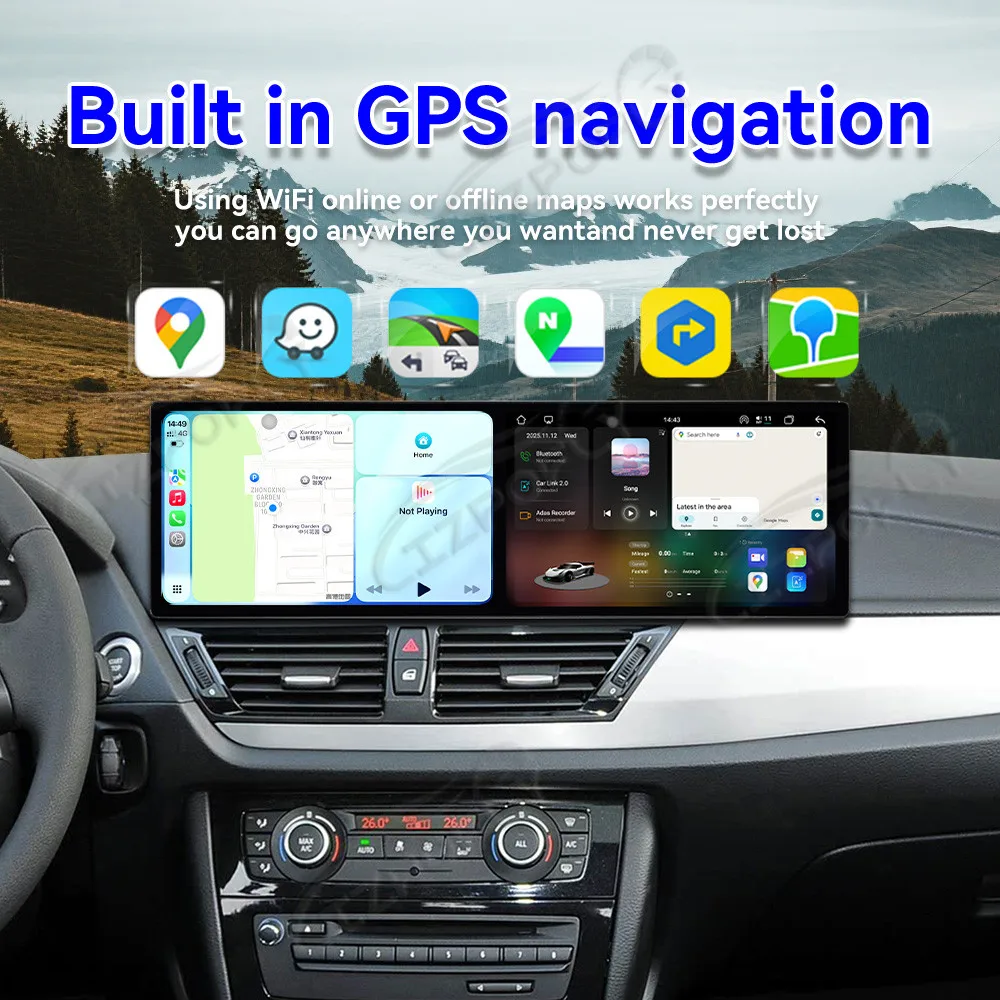 Dual 9.1'' Android 15 CarPlay Car Radio For BMW X1 2009-2016 Touch Screen Multimedia Player GPS Navigation 4G WIFI