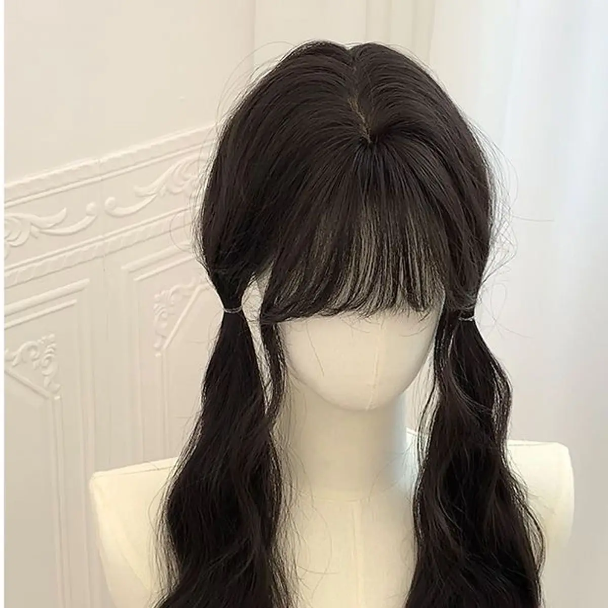 Lolita Wig for Women - Curly/Wavy/Bob Synthetic Hair with Fluffy Bangs, Realistic Cosplay Wig Full Set, Heat Resistant Fiber