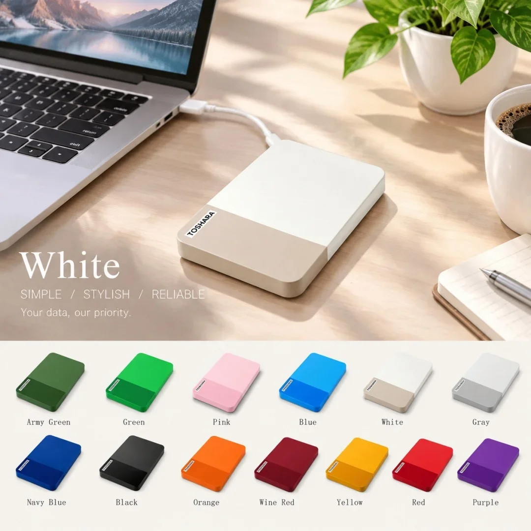 PortableMulti-color Selection 4TB External Hard Drive High Speed Disk For Laptop Desktop Mac Android Phone Mobile Data Backup