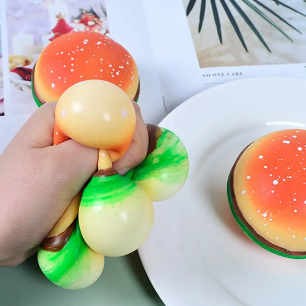 Jouet à presser Hamburger glacé mignon, jouet sensoriel TPR, Simulation de nourriture, Fidget 3D, jouet de décompression pour enfants
