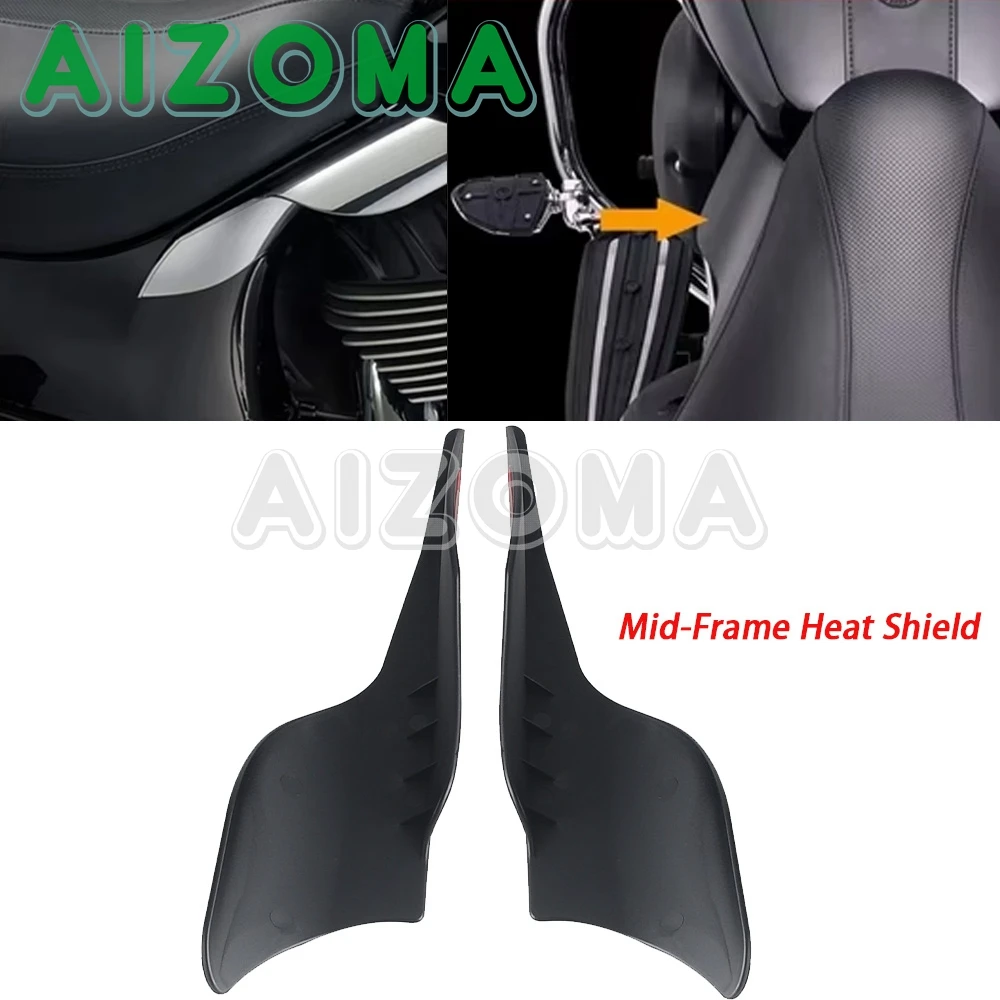 Motorcycle Engine Side Cover Mid-Frame Heat Shield Black For Super Chief Limited Chief Dark Horse Vintage Classic 2014-2022