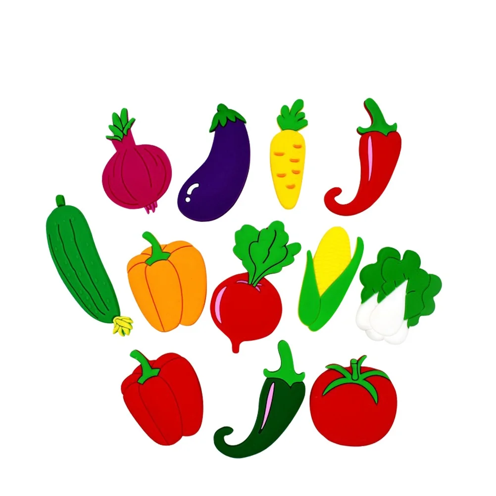 

12 Pcs Vegetable Fridge Magnets Magnetic Sticker for Refrigerator Decorations Kitchen Office Metal Surface Accessories