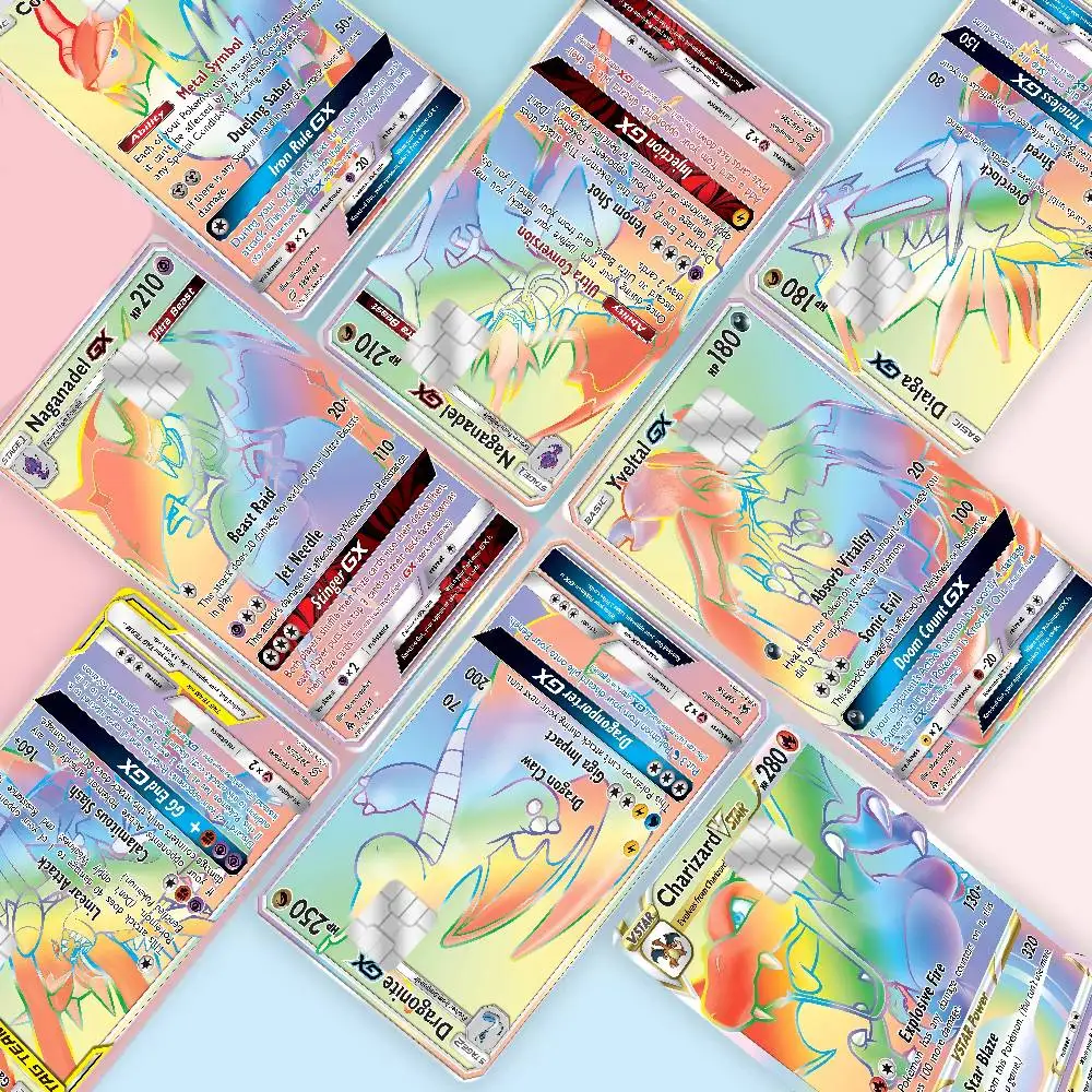 Japanese Anime P-Pokemon GX Card 100% Hot Sale Amine Credit Debit Bank Card Bus Card Film Skin Sticker