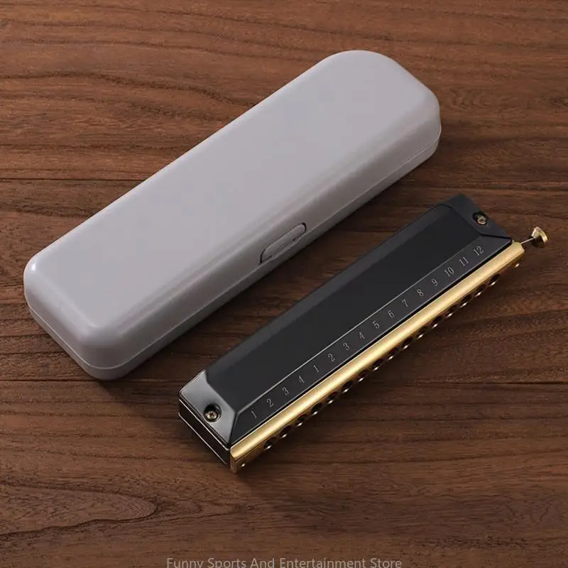 16 Hole Harmonica for Key of C with Case 48 Tone Professional And Beginner Music Player Gift for Students