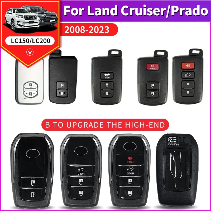 for Toyota Land Cruiser 200 2008-2021 Key Shell Modified Prado 150 Remote Key Shell Upgrade 2/3/4 Button Accessories Key Case