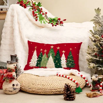 Christmas Pillow Cover Merry Christmas Party Decoration 2025 Xmas Christmas Tree Pillow…