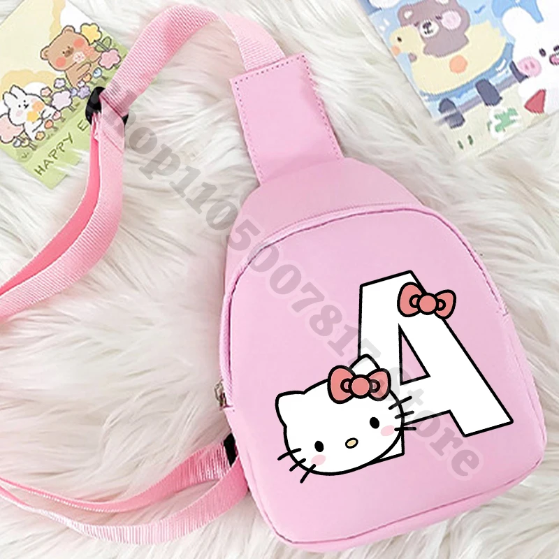 

Милая сумка через плечо с рисунком для девочек, нагрудная сумка с принтом «Hello Kitty», аниме, повседневные аксессуары, модная сумка для хранения, рождественские подарки 2026