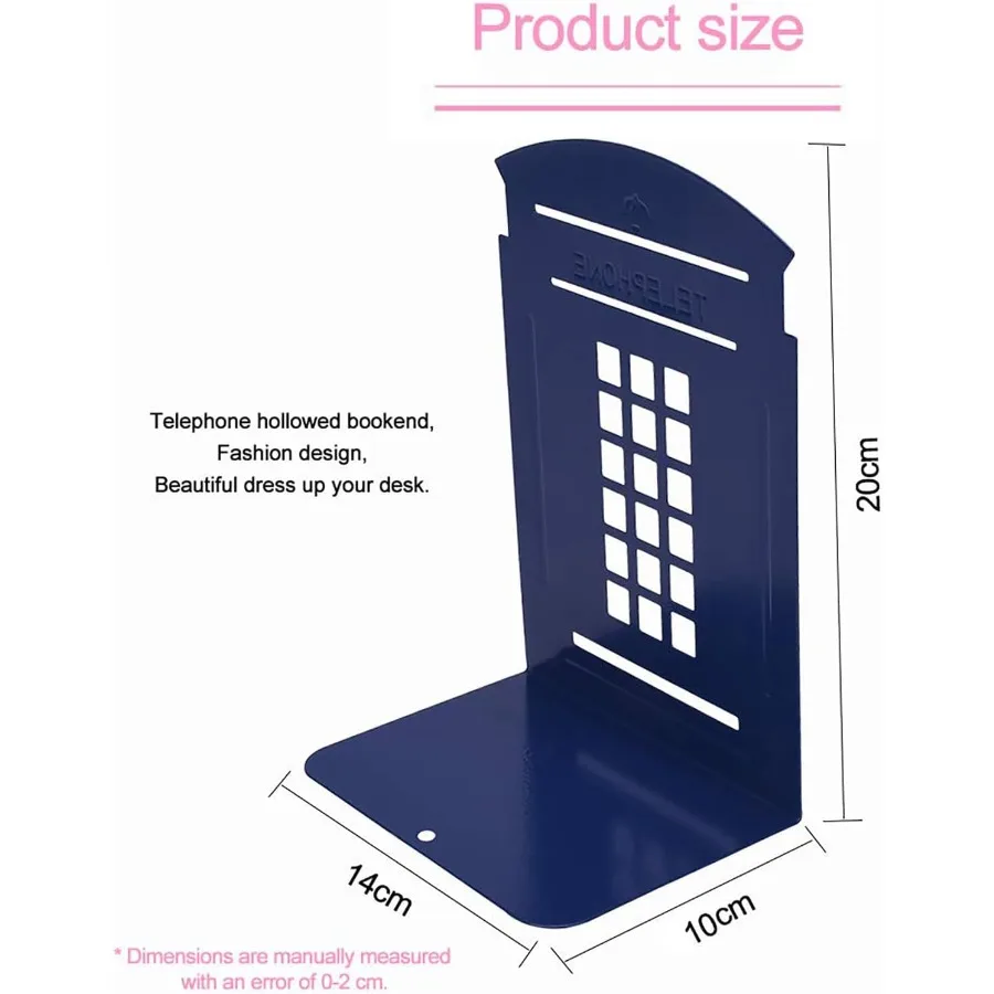 4 عبوات من نهايات الكتب المعدنية للأرفف الدفتين المزخرفة لكشك الهاتف غير قابلة للانزلاق الدفتين شديدة التحمل لتنظيم الكتب ماغا