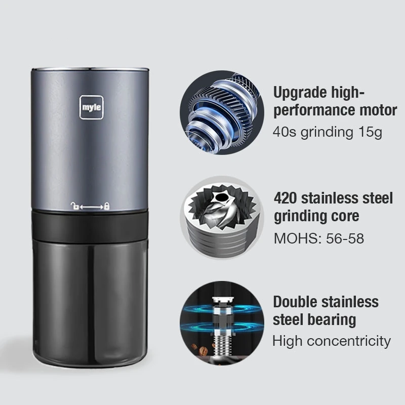 Electric Coffee Grinder New Upgrade Mini Portable Coffee Bean Grinder USB Charge Stainless Steel Espresso Spice Mill Grinders