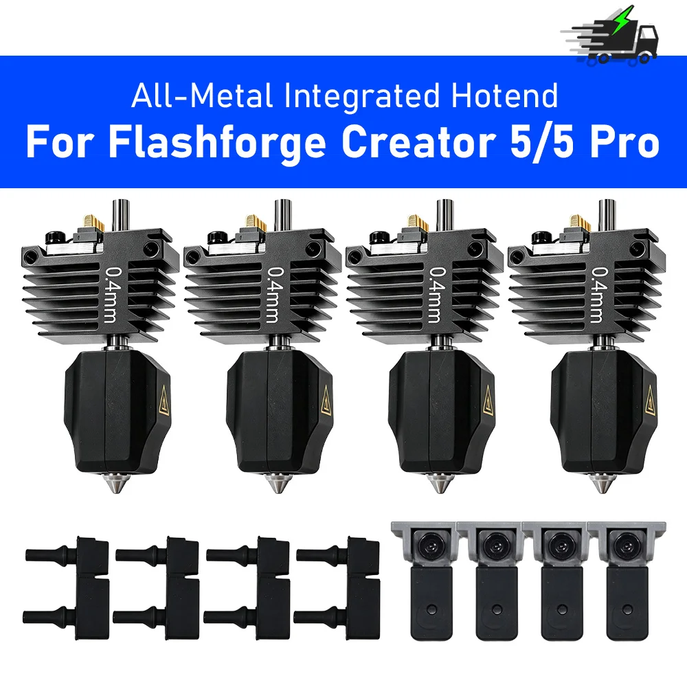 C5 Series Hotend For Flashforge Creator 5/5 Pro Hardened Steel Nozzle 0.25/0.4/0.6/0.8mm Extruder Hot End Replacement Parts