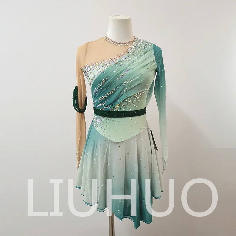 

LIUHUO Ice Figure Skating Dress Girls Women Teens Stretchy Spandex Competition Wholesale