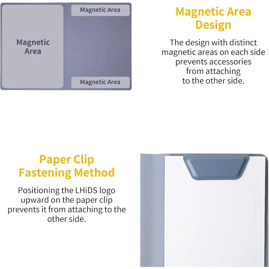 Magnetic Padfolio Organizer A6 Resume Folder with Clipboard Pen Holder Notepad Card Slots Magnetic Closure for Interview School