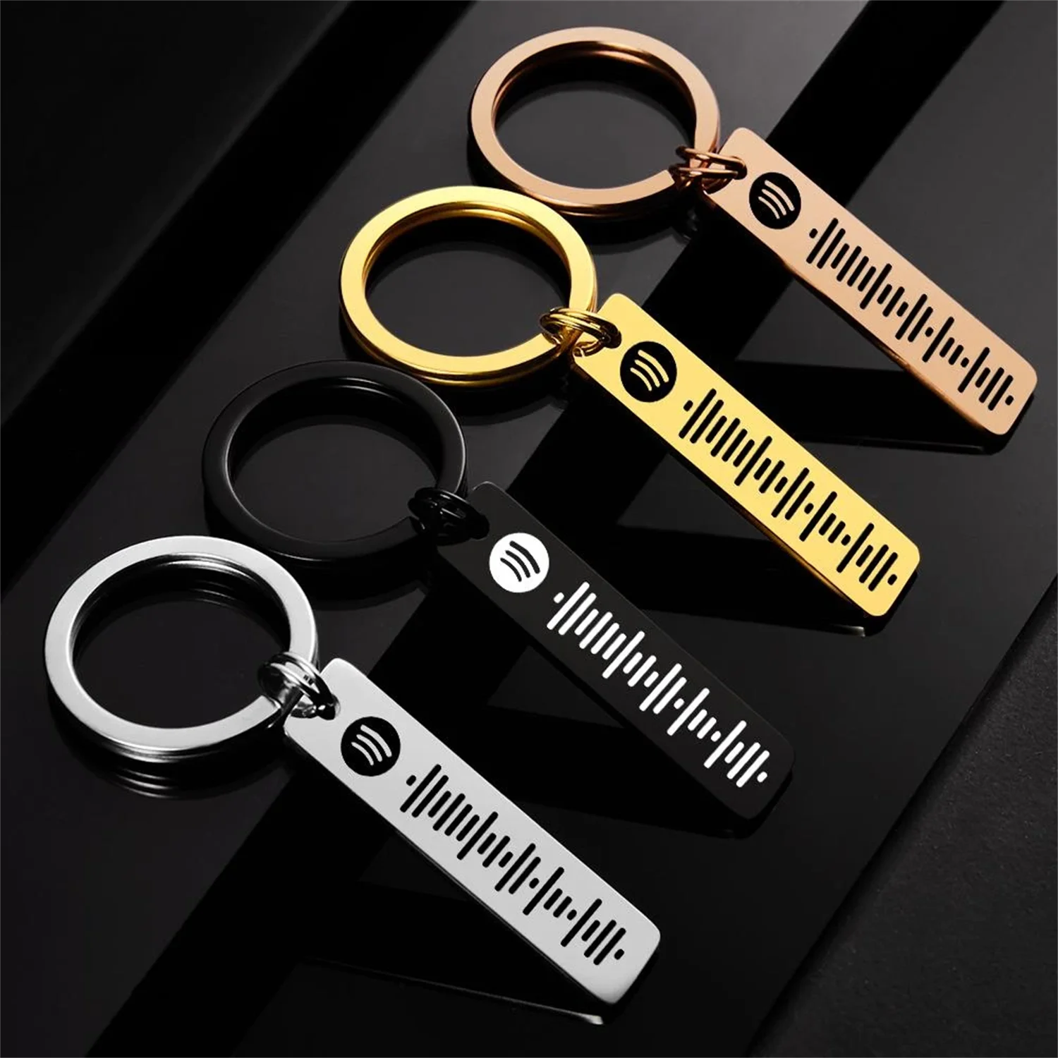 

Personalized Picture Spotify Code Music Key chain Custom Stainless Steel Song Code for Women Bff Karkoto Gift Keychain Camper