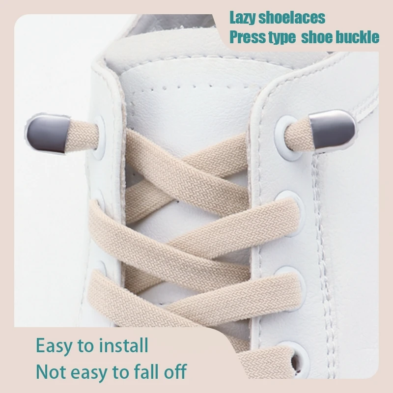 No Tie Shoelaces for Shoes Tennis Flat Elastic Shoe Laces Sneakers Quick Shoelace Clips Without Ties Shoe Accessories Kids Adult