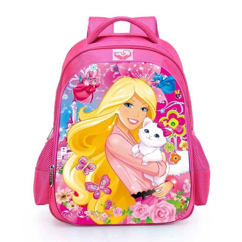 Disney Princess Mochila Escolar para Meninas, Crianças Cartoon Bookbag, Kids School Bags, 16\