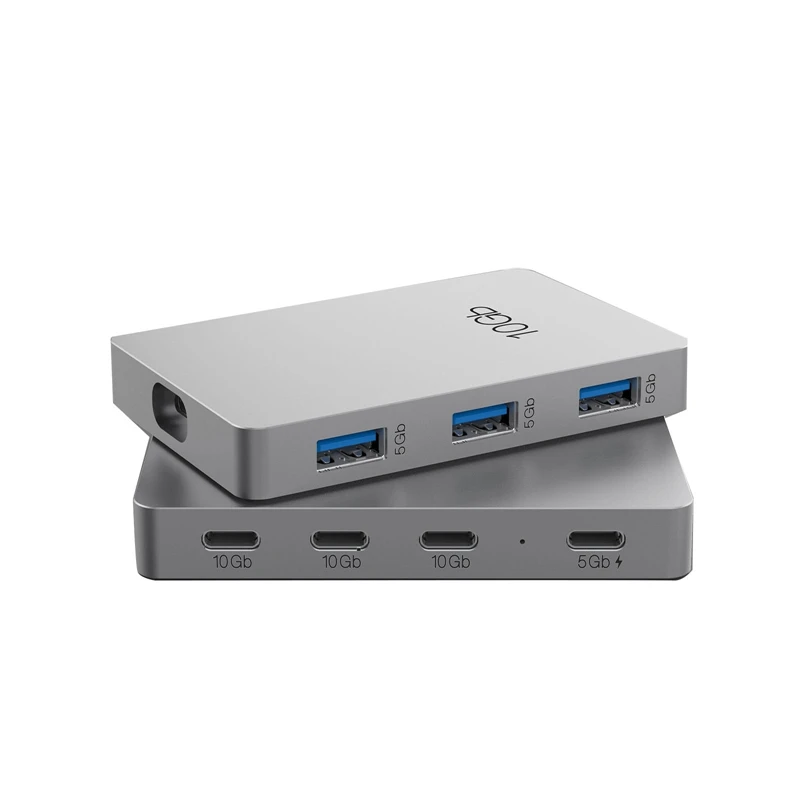 7 In 1 Type-C Gen2 USB Splitter 3 High Speed Multiport Type C Hub Compatible For Windows/Mac OS/Chrome OS/Android Easy To Use