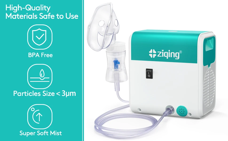 Ziqing Kompressor-Vernebler, Nebulizador, Haushaltsgesundheitsmonitore, tragbarer, leiser, zerstäubter Luftbefeuchter für Erwachsene und Kinder – Detail 3