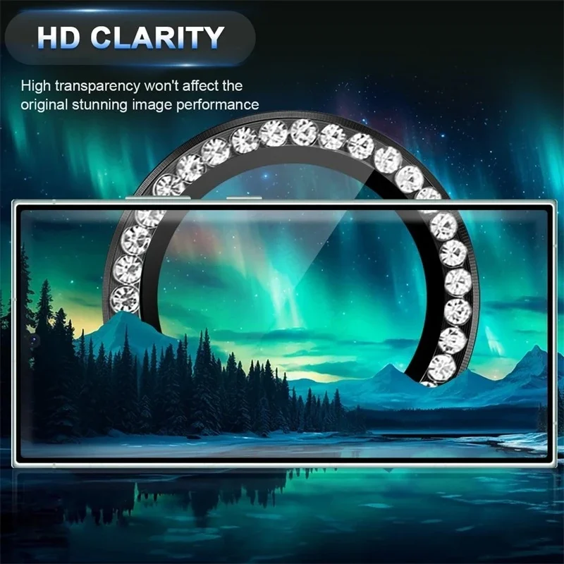 ฟิล์มกระจกนิรภัย 9H สำหรับ Samsung A55 A35 A54 A34 5G A24 A15 A14 พร้อมวงแหวนโลหะป้องกันเลนส์กล้อง สำหรับ Galaxy A 54