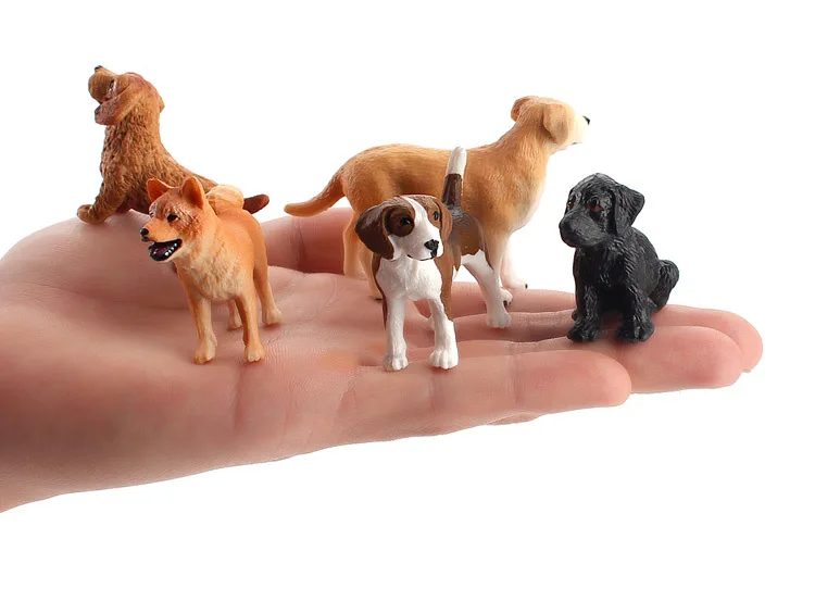 Mini figurine di cane di simulazione Animaux Solid Animal insegnamento Aids modello Golden Retriever Shiba Inu biologia educazione giocattoli figure