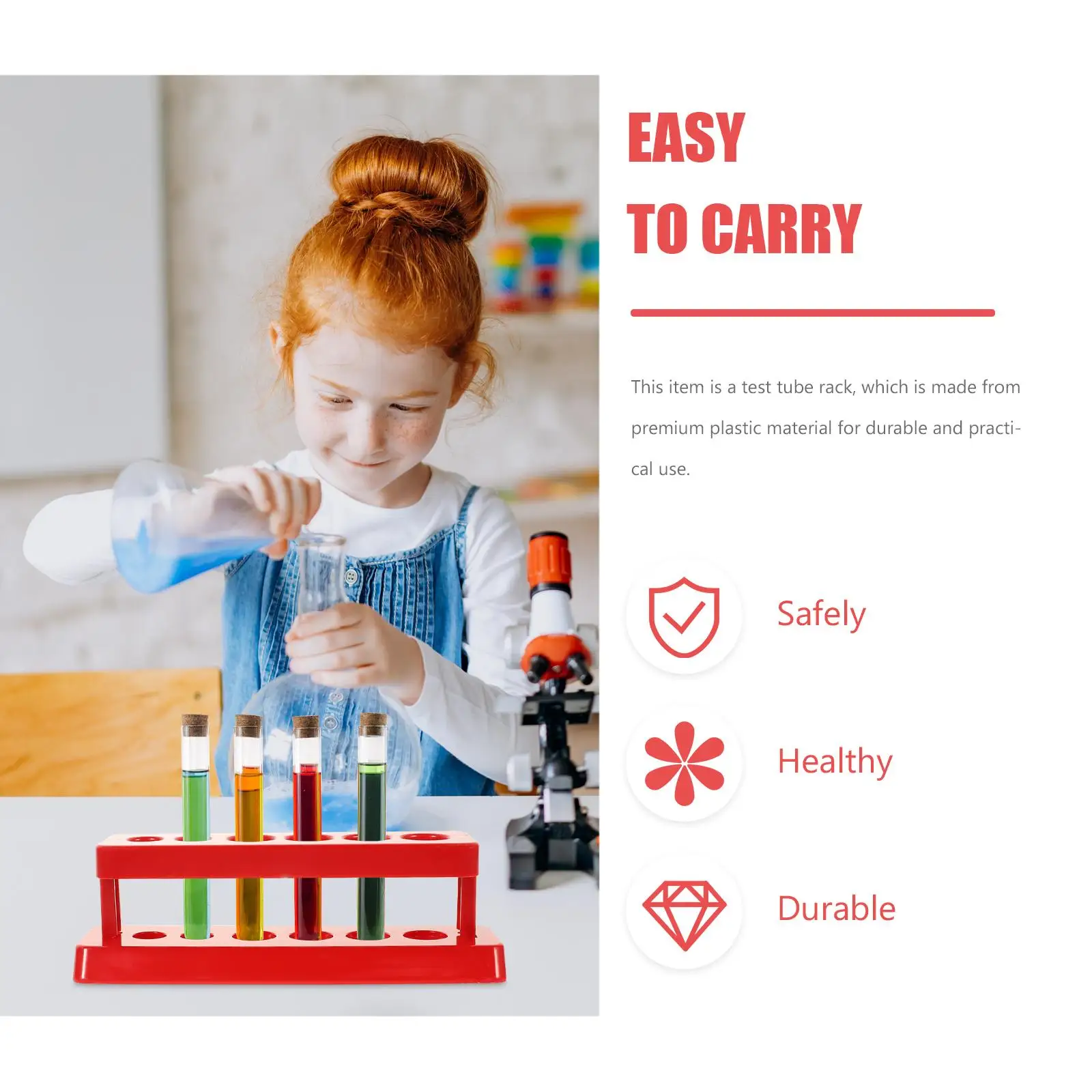 3 Pcs Test Tube Rack Organizer Tubes Plastic for Storage Holder Iron Wire Shelf